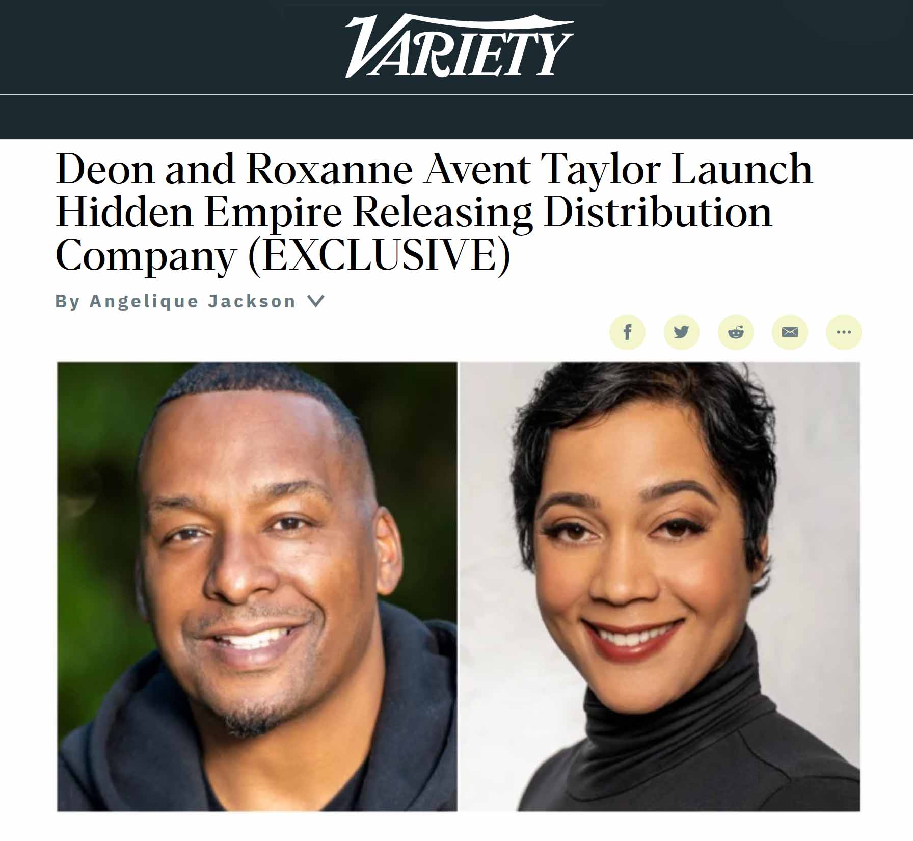 Deon and Roxanne Avent Taylor Launch Hidden Empire Releasing Distribution Company