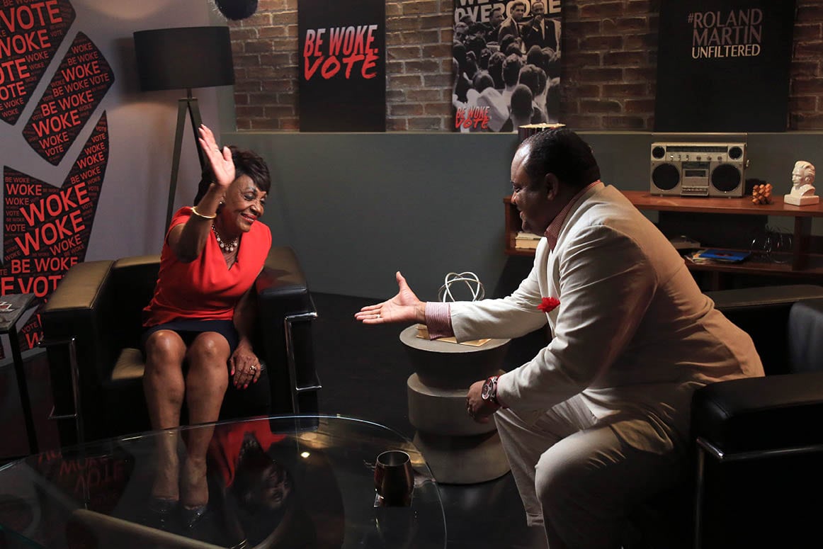 Congresswoman Maxine Waters with Roland Martin on Roland Martin Unfiltered