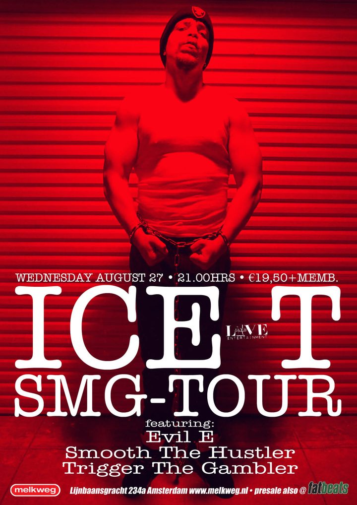 Event poster for an Ice-T tour date in Amsterdam, 2003