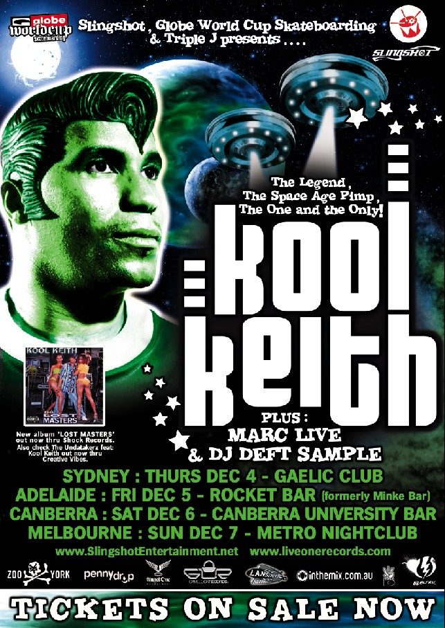 Tour poster for Kool Keith in Australia, 2003