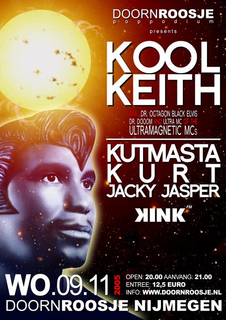 Event poster for Kool Keith in Nijmegen, 2005